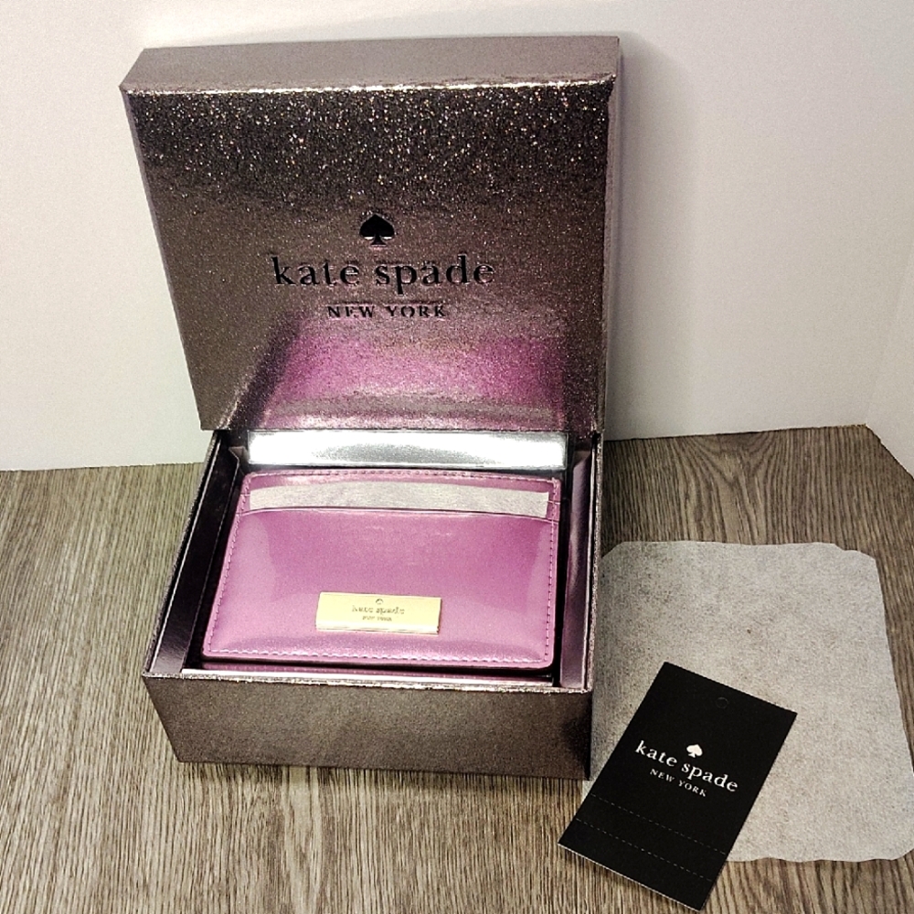 Kate Spade Metallic Pink 🩷 Slim Card Holder